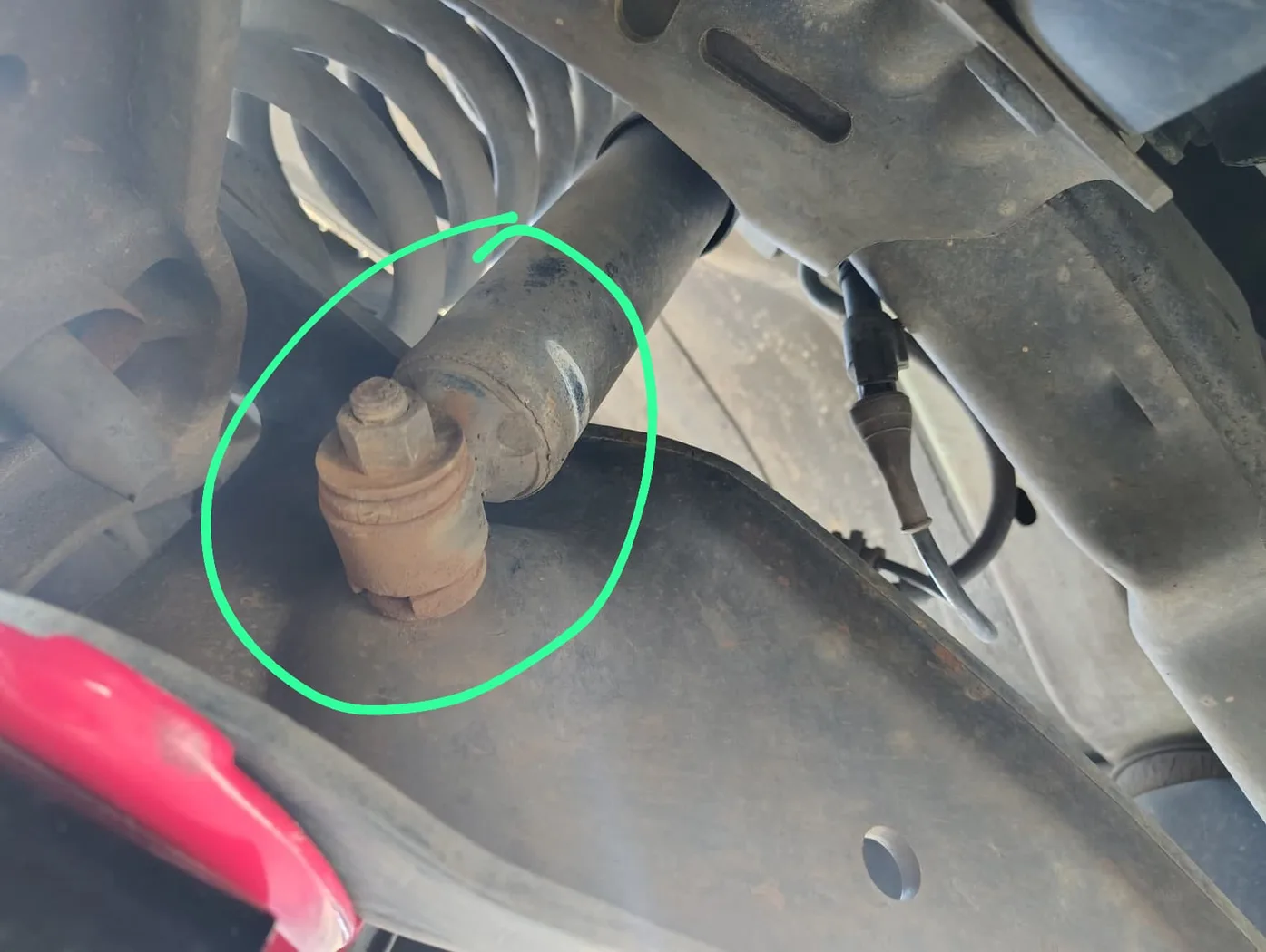 Mobile mechanic inspection of vehicle suspension in Concord, North Carolina.